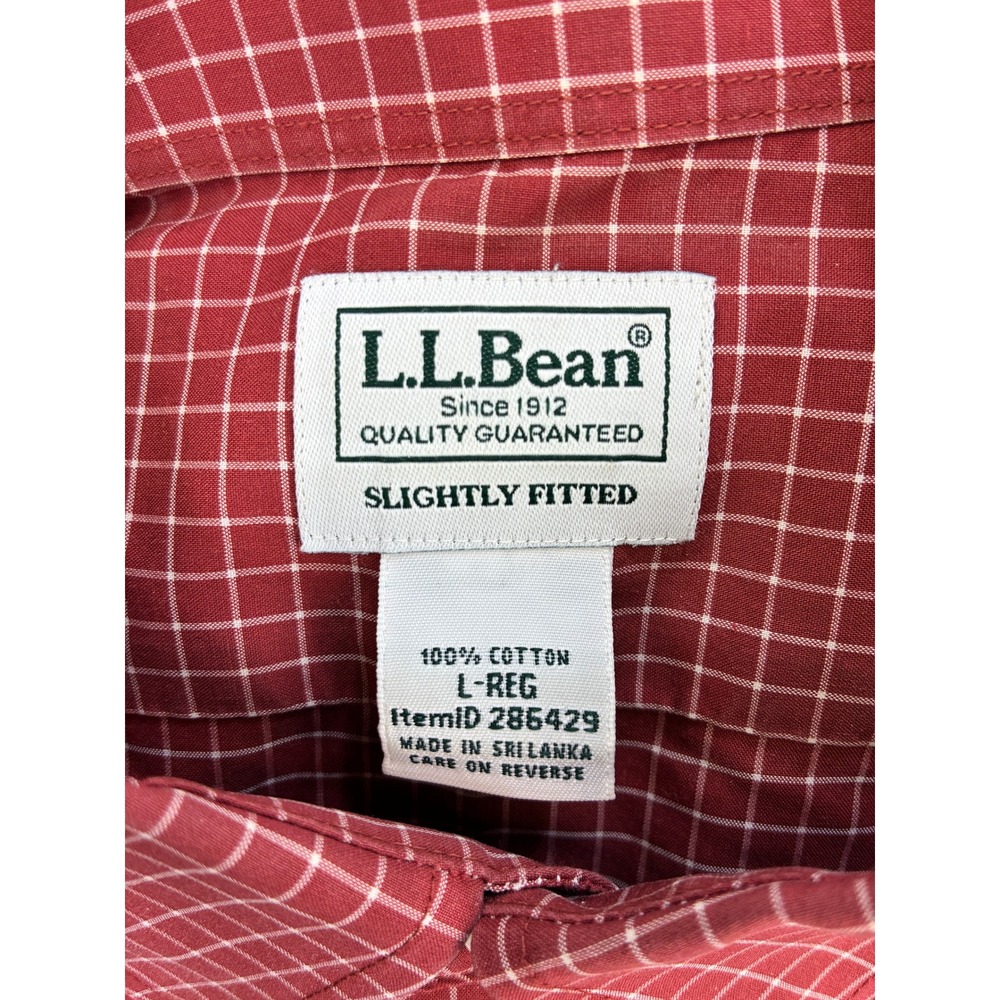 L.L.Bean Button Down Shirts Men's L Red Green Plaid Long Sleeve Casual Lot of 5 - Picture 4 of 16